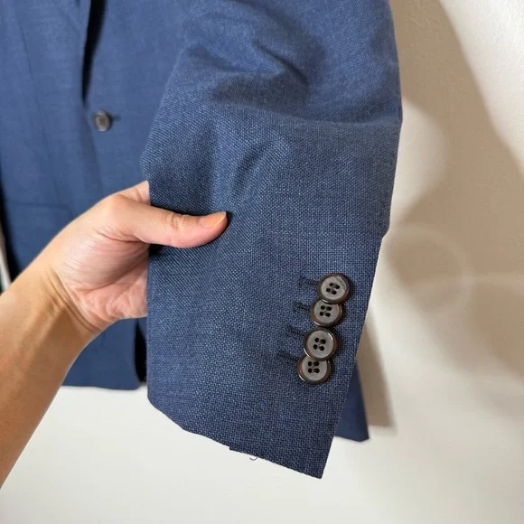 Suit Supply Havana REDA Pure Wool Single Breasted Two Button Blazer navy size 38